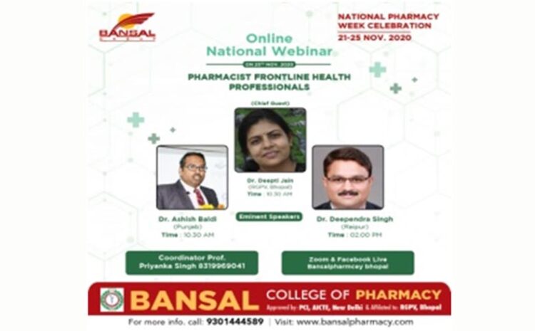  National Webinar on Pharmacist : Front Line Health Professionals