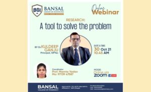 Webinar on “Research: A Tool to Solve the Problem”