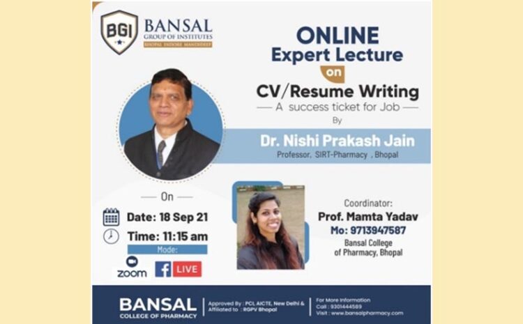 Expert Lecture on Topic “Webinar On Resume/CV Writing:  Success Ticket for Job”