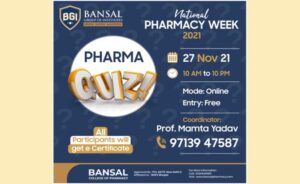 National Pharmacy week  Quiz on 27th Nov. 2021