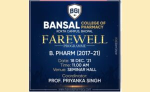 Farewell Programme for B.Pharm (2017-21)