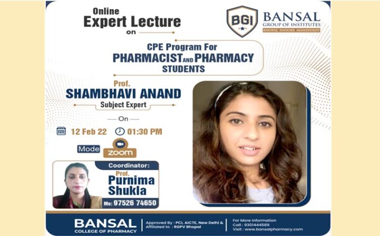 Expert Lecture on “CPE Program for Pharmacist and Pharmacy Students”