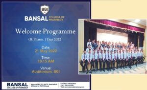 Fresher’s Welcome Organized at Bansal College of Pharmacy