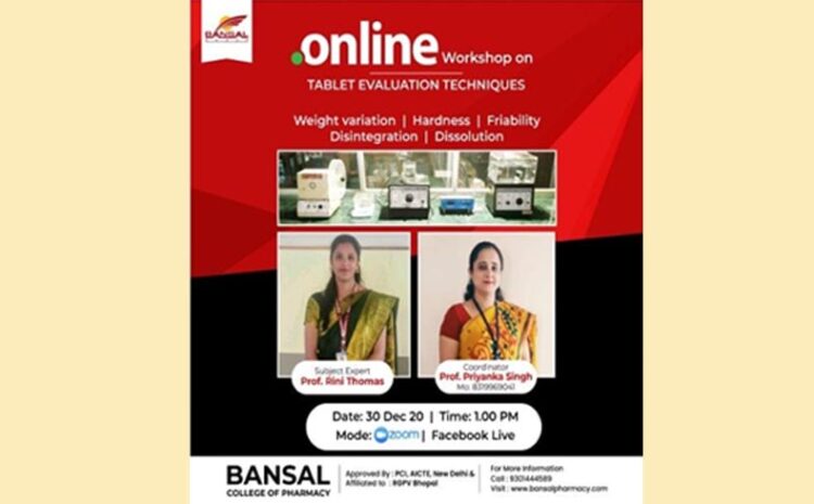  Online Workshop on Tablet Evaluation Techniques