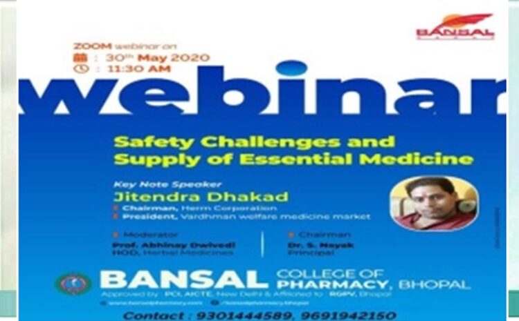  Webinar on Safety Challenges and Supply of Essential Medicine