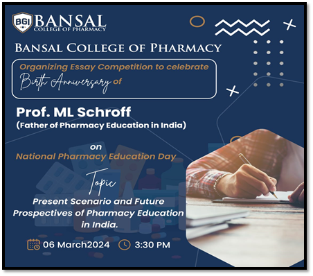  Essay Writing Competition on National Pharmacy Education Day 6th March 2024